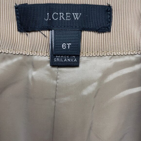 J.CREW Office Pencil Skirt Assymetrical Zip Wool Camel Tan sz 6 Tall - Picture 4 of 9